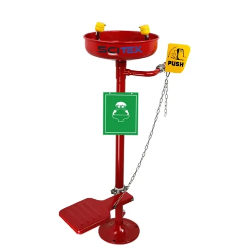 Floor-mounted Emergency Eye Wash, Glossy Epoxy Coated Surface SS304 EW-F1 Scitek Global Floor-mounted Emergency Eye Wash, Glossy Epoxy Coated Surface SS304 EW-F1 Scitek Global